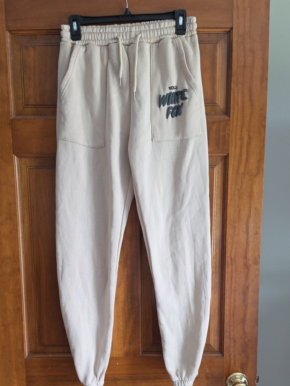 White Fox Boutique Cream Track Joggers